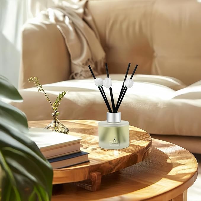 Brakula 2 Pack Reed Diffuser Set, Real Flower Scented, Home Fragrance with 14 Sticks Bathroom Decor, Reed diffusers for Home 6.76 fl oz (Real Flower) - Bloomnest