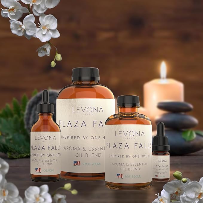 Levona Scent Essential Oil - Fresh Aroma for Home, Office, Hotel & Spa, Perfect in Humidifiers and Diffusers, Luxury Fragrance, with Cucumber Water, Orange, Melon Notes - 500ml/ 17 fl oz, Plaza Falls - Bloomnest