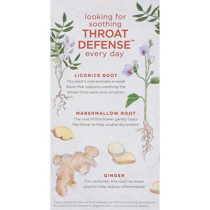 Bigelow Benefits Throat Defense (Ginger Honey Lemon Herbal), 18 Count (Pack of 6), 108 Total Tea Bags - Bloomnest
