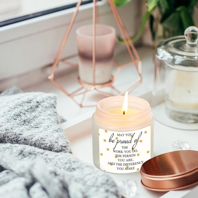 Fumete 10 Pcs Teacher Appreciation Gifts for Coworkers Team Jars Scented Soy Candles 3.5oz Thank You Candles Bulk Gifts for Chaos Coordinator Employee Social Worker Secretaries(White,Proud) - Bloomnest