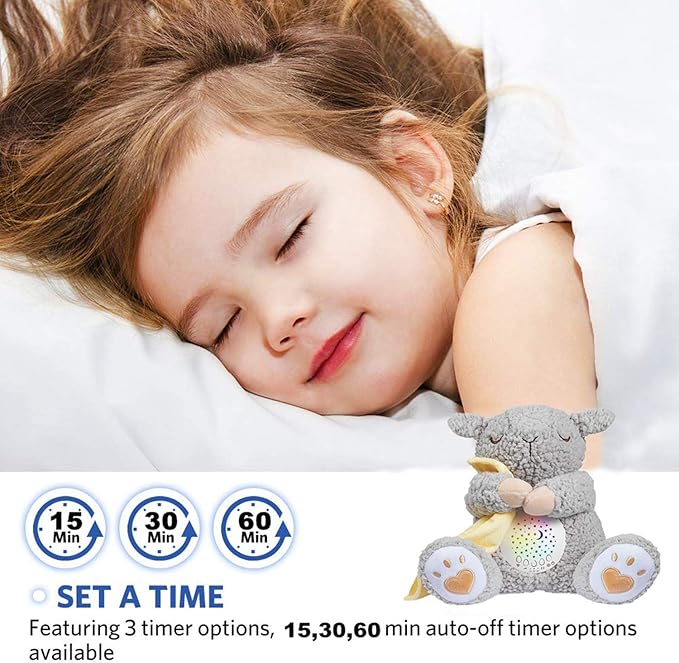 BEREST Rechargeable Baby Sleep Soother, Mom's Heartbeat Babies Cry Sensor Lullabies & White Noise Sound, Nursery Decor Night Light Projector Toddler Crib Sleeping Aid, Boys & Girls Shower Gifts - Bloomnest