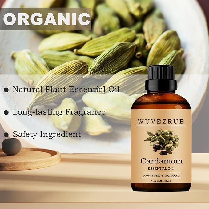 Cardamom Essential Oils 60ML, 100% Pure and Natural Essential Oil for Aromatherapy Diffuser - 2 Fl Oz/Cardamom