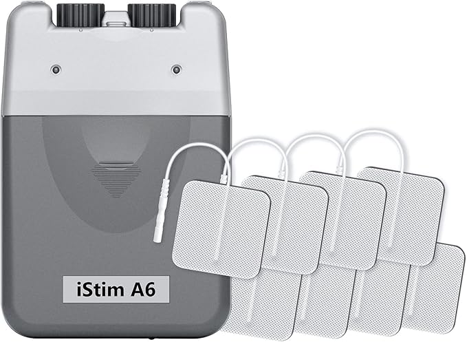 iStim A6 Analog Rechargeable Dual Channel TENS Unit/TENS Device/TENS Machine - for Pain Relief/Pain Control and Management - 3 Modes and Easy to Use (Including Electrode Pads) iSTIM