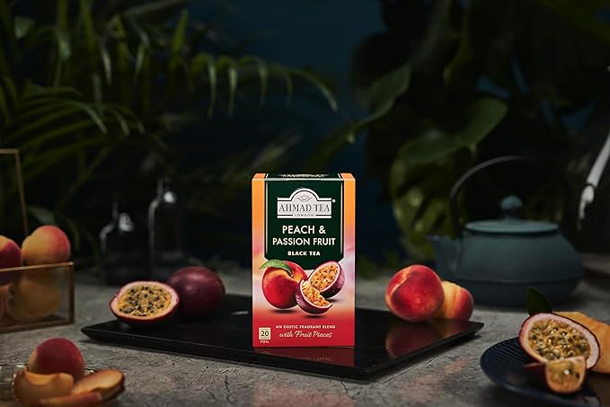 Ahmad Tea of London Peach & Passion Fruit Tea Bags 20s Box - Bloomnest