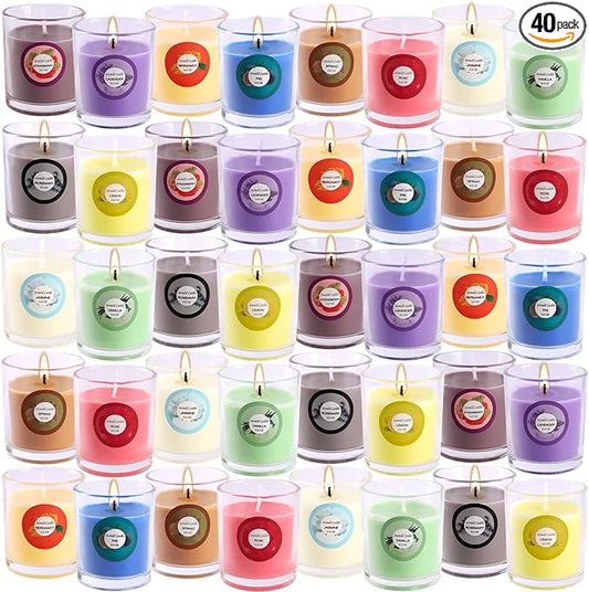 40pack Scented Candles Gift,Natural Soy Wax Jar Candles,Small Portable Tin Candles Set for Mom,Women,Teachers, Colleagues and Friends,2 OZ - Bloomnest