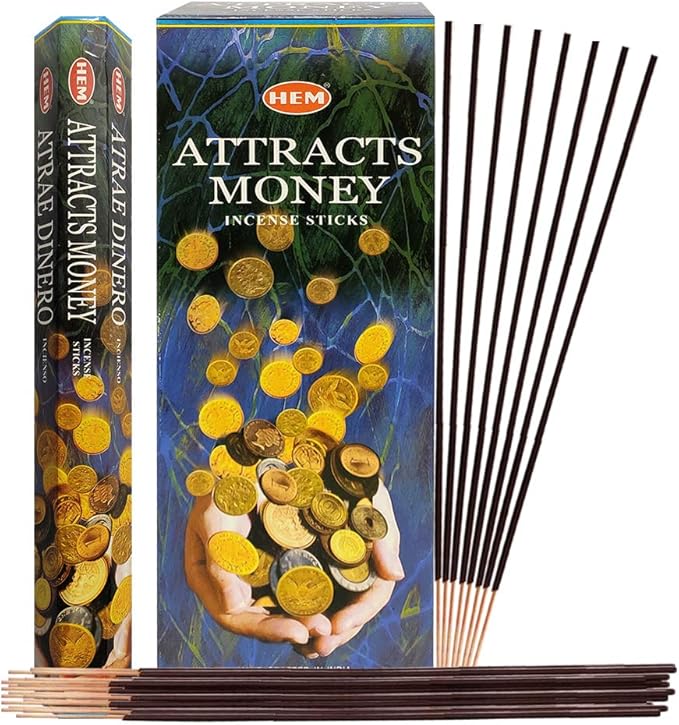 Attracts Money Incense Sticks and Incense Stick Holder Bundle Insence Insense Hem Incense Sticks TRUMIRI