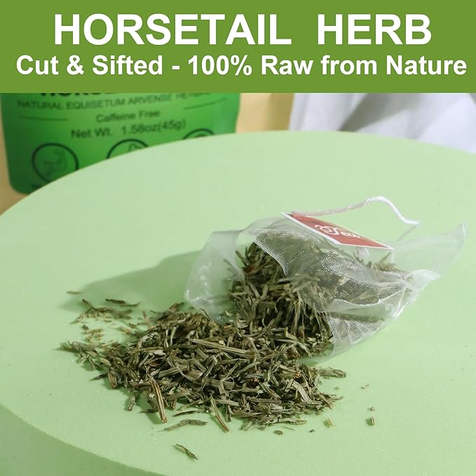 FullChea - Horsetail Tea, 1.5g X 30 Count - Premium Dried Horsetail Herb For Hair & Nail - Non-GMO - Caffeine-free - Natural Cola De Caballo Hierba - Bloomnest