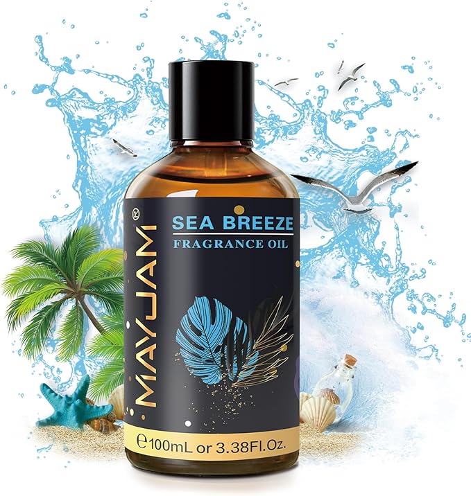 MAYJAM 100ML/3.38FL.OZ Sea Breeze Fragrance Oils with Glass Dropper, Essential Oils for Diffusers for Home, Long Lasting Scented Oils for Diffusers Soap Candle Making - Bloomnest