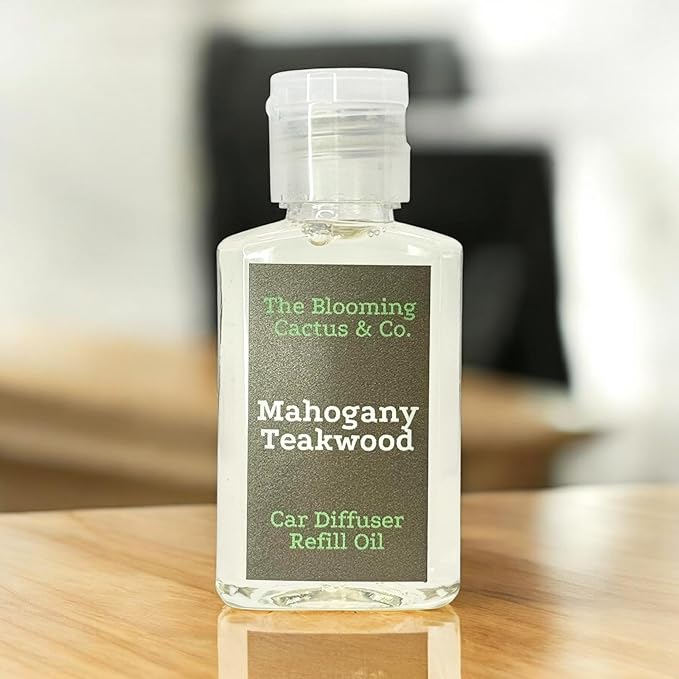 Car Air Freshener Hanging, Essential Oil Diffuser for Cars 1 OZ, Cute Car Accessories, C ar Air Freshener Refill, Long-Lasting Fragrance Refill, Car Diffuser Refill Made in USA | Mahogany Teakwood - Bloomnest