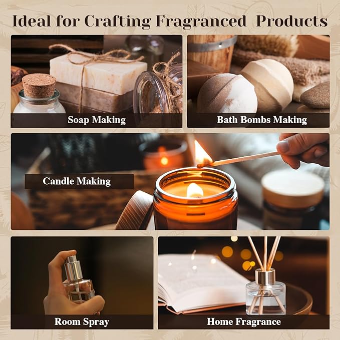 Woody Essential Oils Gift Set, 10x５ML Premium Wood Fragrance Oil　for Candle & Soap Making, Diffuser, Sandalwood, Teakwood, Forest Pine, Cedarwood, Cypress and Frankincense More Aromatherapy Oils - Bloomnest