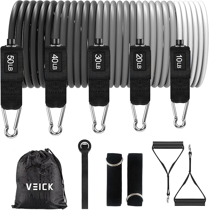 VEICK Resistance Bands, Exercise Bands, Workout Bands, Resistance Bands for Working Out with Handles for Men and Women, Exercising Bands for Fitness Weights Work Out at Home - Bloomnest