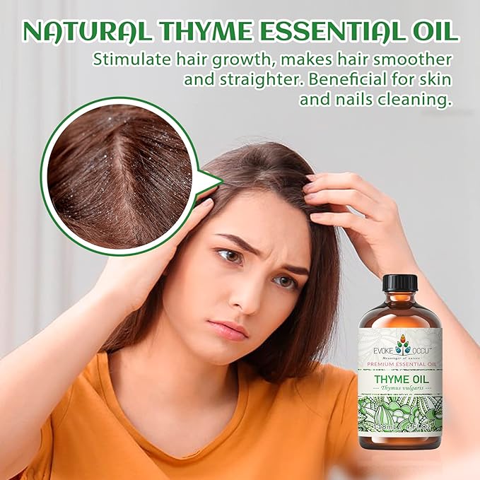 EVOKE OCCU Thyme Essential Oil for Diffuser, Massage, Candle and Soap Making - 4 FL Oz - Bloomnest