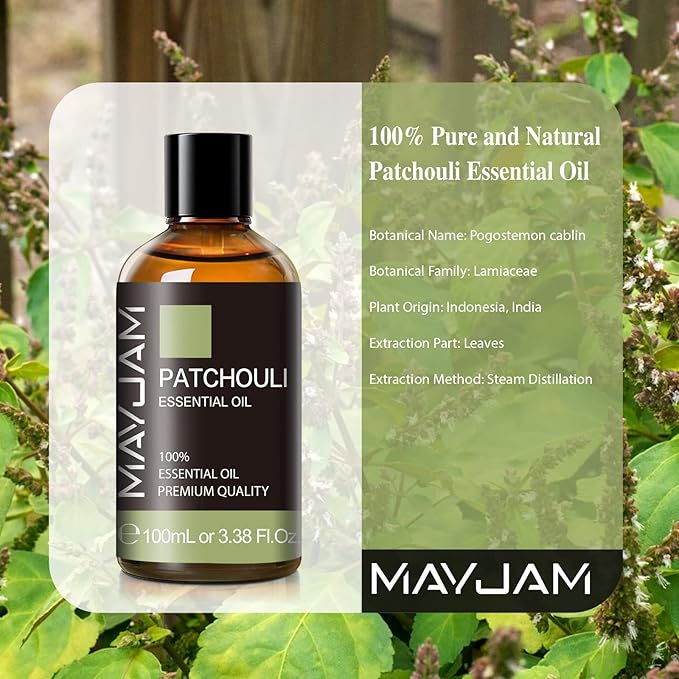 Patchouli Essential Oil, MAYJAM 3.38FL.OZ Essential Oils, Use with Aromatherapy Diffuser, During Yoga, Massage, Bath, Patchouli Oil for Skin - Bloomnest