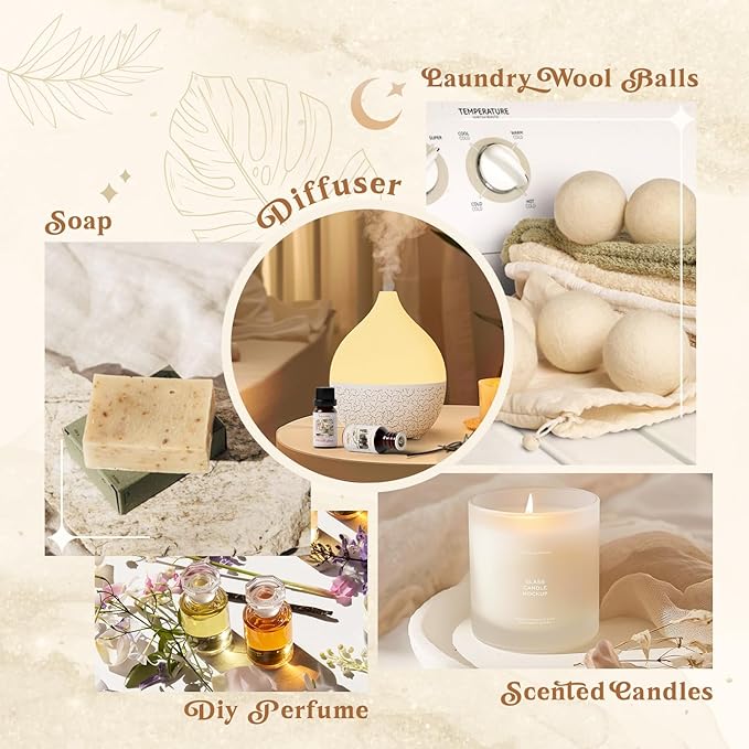 SALKING Hotel Diffuser Oils Gift Set, Hotel Scent Essential Oils for Diffuser, Luxury Fragrance Oil Set, Candle, Soap Making Scents, Santal, My Way, Day Dream, Secret Desires, White Tea - Bloomnest