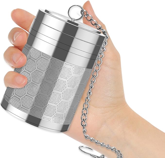 Numola Large Tea Infusers for Loose Tea, Extra Fine Mesh Large Tea Strainer for Spice Cooking, 304 Stainless Steel Tea with Extended Chain Hook for Teapot Cup - Bloomnest