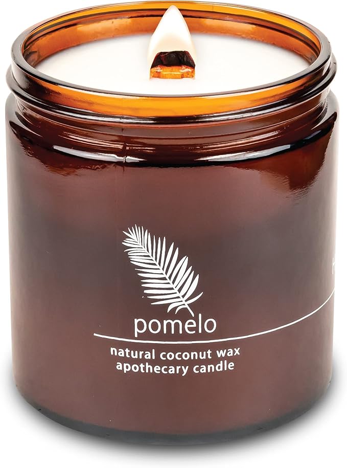 Hemlock Park Crackling Wood Wick Candle Handcrafted with Natural Coconut Wax (Large 16 oz, Pomelo Citrus) - Bloomnest