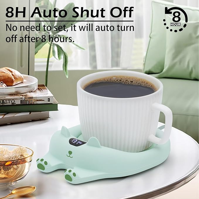 PUSEE Mug Warmer,Coffee Warmer for Desk Candle Warmer Auto Shut Off,Coffee Cup Warmer with 3 Temp Settings,Electric Beverage Warmer Plate for Coffee,Tea,Water Milk and Cocoa(Not Include Cup) - Bloomnest
