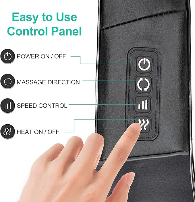Medcursor Neck Massager, Portable Electric Neck and Back Massager with Heat, Deep Tissue 3D Kneading Pillow for Muscle Pain Relief, Ideal Father’s Day Gift, Not Cordless - Bloomnest