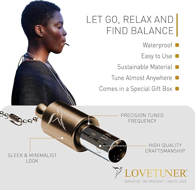 LOVETUNER 528 Hz Breathing Necklace | Stress Relief Whistle | Promote Calm, Relaxation & Focus with Mindful Sound Healing - Bloomnest
