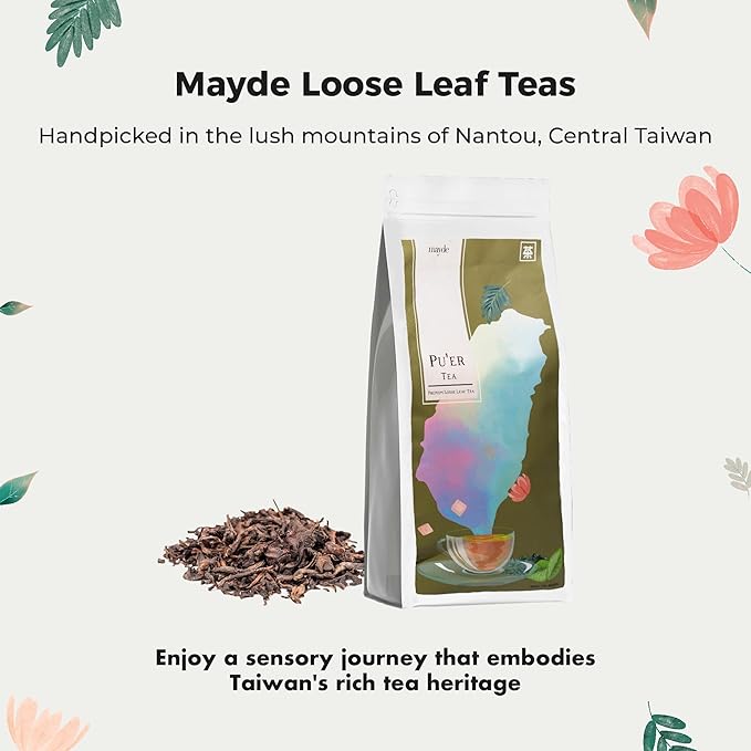 Mayde Pu-erh Loose Leaf Tea - Premium Aged Taiwanese Tea, 1 lb (16 oz) - Bloomnest