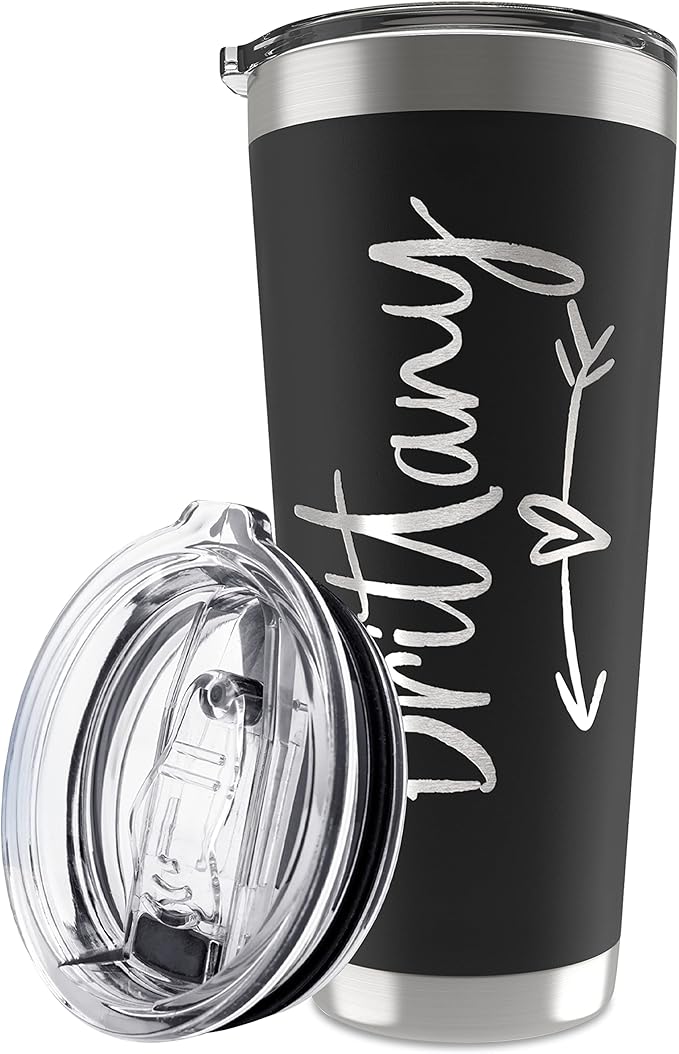 Be Burgundy Personalized Tumbler with Engraved Name - 12 Designs, 30 Oz Coffee Tumbler with Slider Lid, Black - Double Wall Insulated, Personalized Gift for Him & Her - Bloomnest