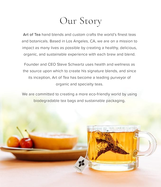 Art of Tea | Organic Jasmine Reserve (Jasmine Tea) | 50 Eco Friendly Pyramid Tea Bag Sachets - Bloomnest