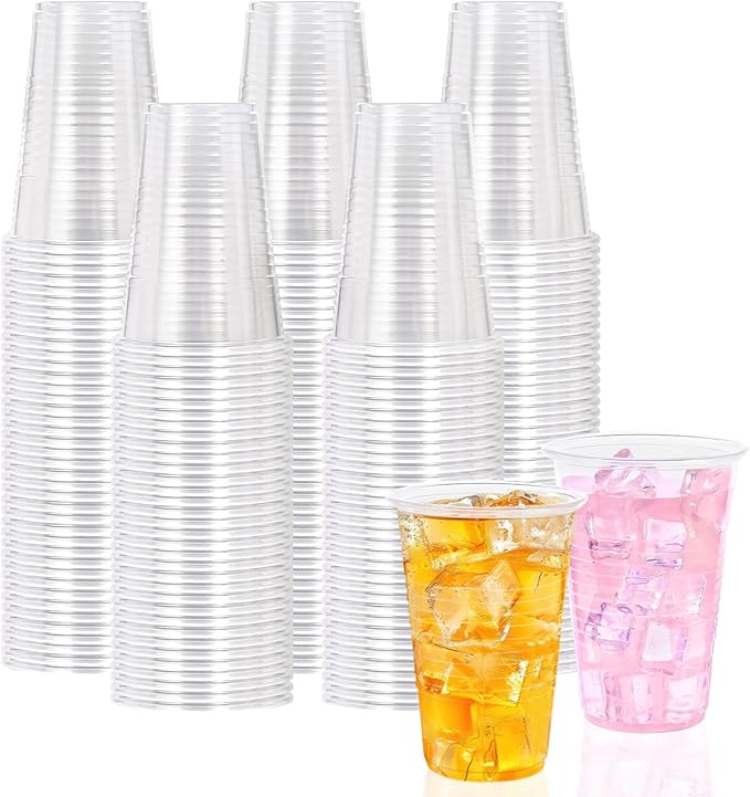 16 oz Clear Plastic Cups, 200 Count Disposable, Cocktail Party, PP Clear for Party, Hot/Cold Beverages, Soda, and Wedding(16oz 200count) - Bloomnest