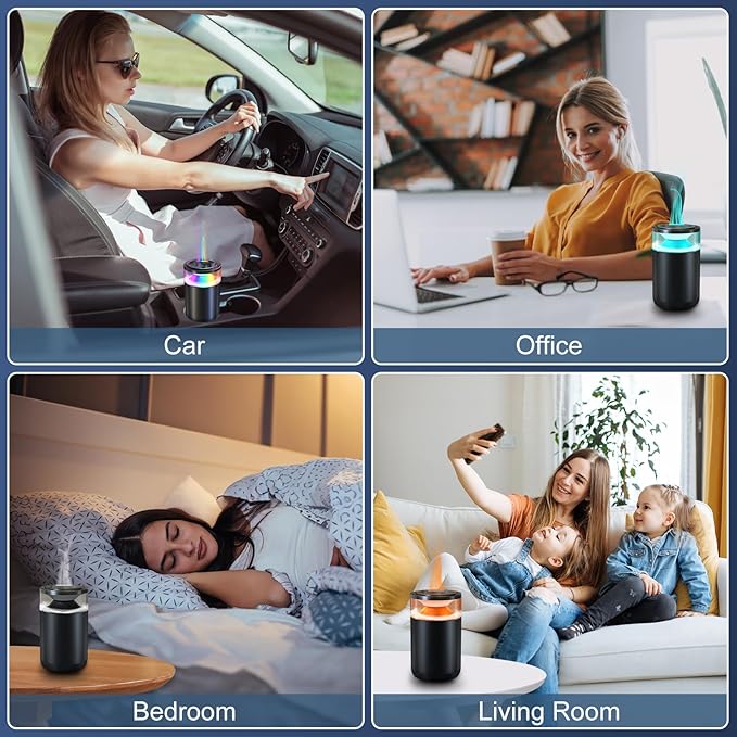 2025 Upgraded Smart Car Air Freshener Diffuser, New Car Smell Air Freshener Long Lasting, Auto On/Off, Adjustable Modes, Car Scent with 8 Ambient Lights, Car Diffusers for Essential Oil-Grapefruit - Bloomnest
