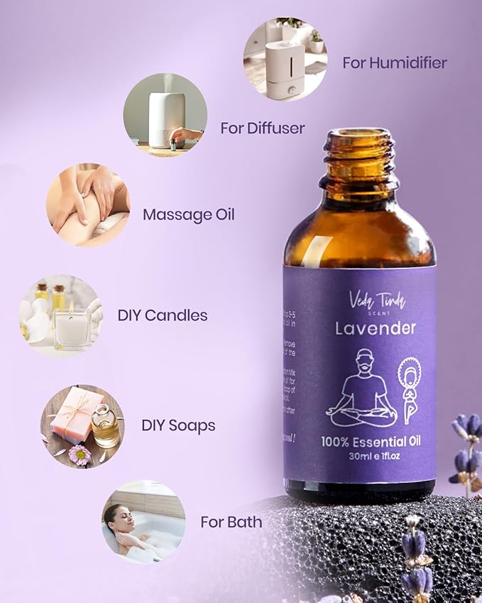 VTS Essential Oils - Lavender & Sweet Orange & Tea Tree, Premium Grade Essential Oils Set with Dropper for Diffusers, Humidifiers, Aromatherapy, Massage, Skin & Hair Care, 1 Fl Oz (Pack of 3) - Bloomnest