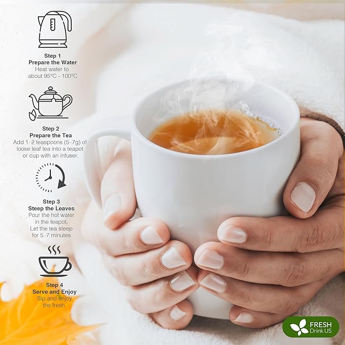 FreshDrinkUS, Glucose Functional Loose Leaf Tea | 4oz | Herbal Blend of Gymnema, Milk Thistle, Dandelion Root, Cinnamon & Ashwagandha – Naturally Caffeine-Free, Premium Quality, Balanced Flavor. Vegan - Bloomnest