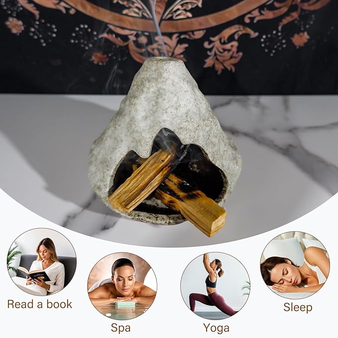 Pure White Zongzi Palo Santo Holder – Elegant Sage Cone Incense Dish for Zen Meditation & Energy Cleansing – Ideal for Aromatherapy, Stress Relief, and Mindfulness Decor Gifts. MOUGIGI