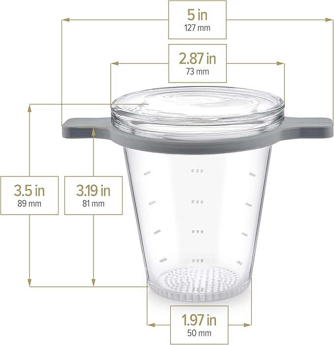 Teabloom Purity Loose-Leaf Tea Glass Infuser with Versatile Lid – 3.3 Borosilicate, Laser-Perforated Design, Universal Fit for Cups & Teapots, Toxin-Free Brewing, Ideal for Whole-Leaf Teas - Bloomnest
