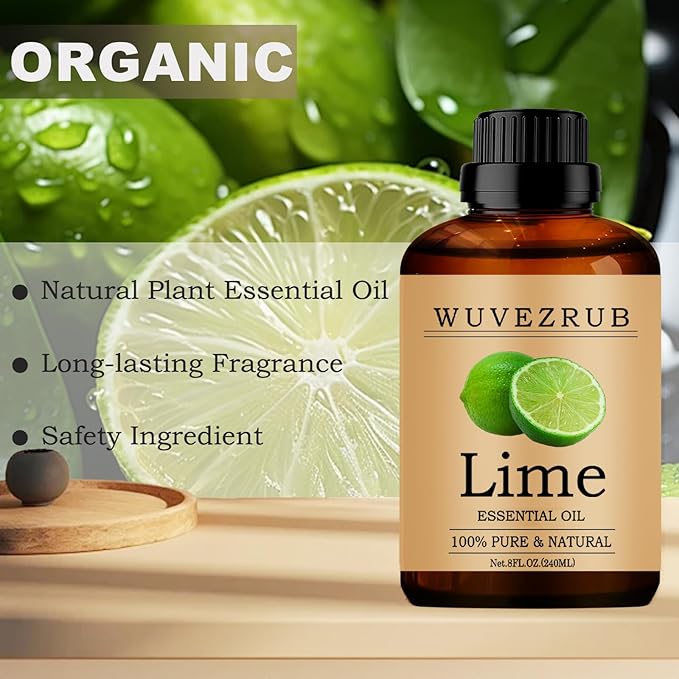 Lime Essential Oil, Pure and Natural - 240ML / 8 Fl Oz for Aromatherapy Diffuser - Bloomnest
