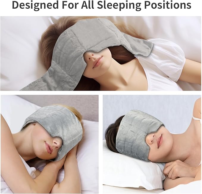 Weighted Eye Mask for Sleeping Washable Blackout Gravity Sleep Masks Soft Gentle Pressure Blindfold Night Eye Covers for Side Sleeper Meditation Women Men Travel Essentials - Bloomnest