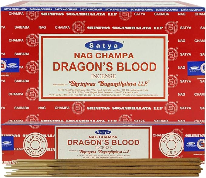Dragon's Blood Incense Sticks and Incense Stick Holder Bundle Insence Insense Satya - Bloomnest