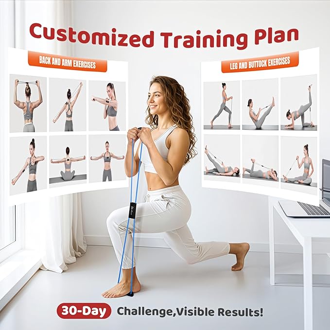 HPYGN Resistance Bands, Figure 8 Exercise Bands for Women Men, 8 Shaped Resistance Bands for Arms, Chest Expander, Yoga Gym Fitness Pulling Rope 8 Word Elastic for Exercise Muscle Training Tubing - Bloomnest