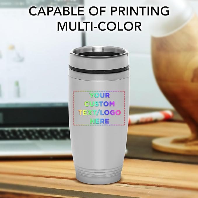 DISCOUNT PROMOS Custom Stainless Steel Tumblers 16 oz. Set of 12, Personalized Bulk Pack - Perfect for Coffee, Soda, Other Hot & Cold Beverages - Silver - Bloomnest