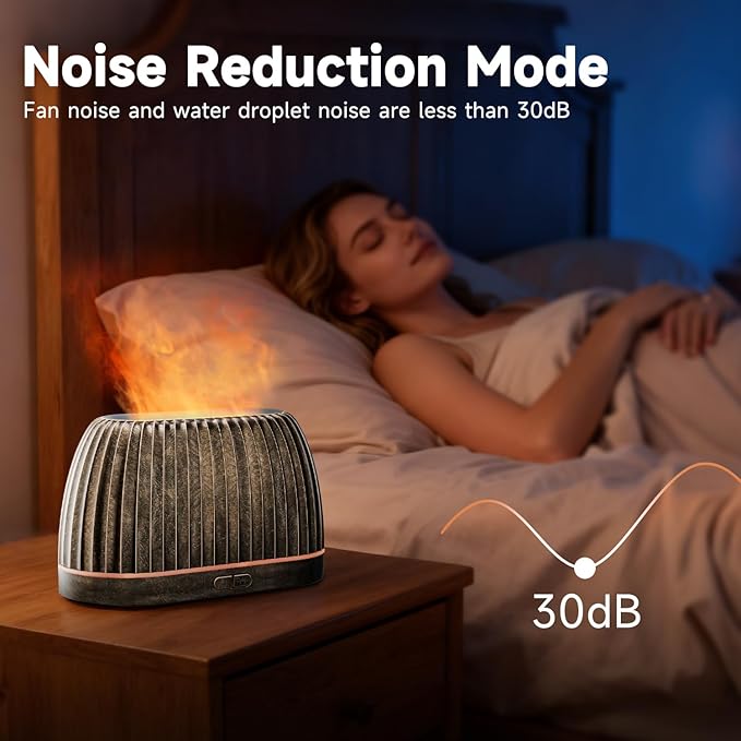 SOULORIGIN Essential Oil Diffuser, Flame Effect Aromatherapy Diffuser with 7-Color LED Lights & Auto Shut-Off, Ultrasonic Diffusers for Home, 120ml Samll Scent Diffuser for Essential Oils - Gold SoulOrigin