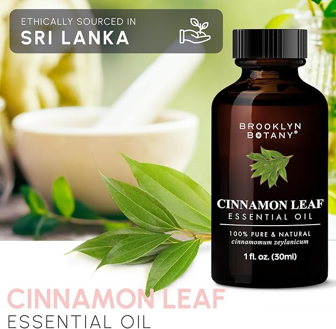 Brooklyn Botany Cinnamon Leaf Essential Oil - 100% Pure and Natural - Premium Grade Oil with Dropper - for Aromatherapy and Diffuser - 1 Fl Oz - Bloomnest