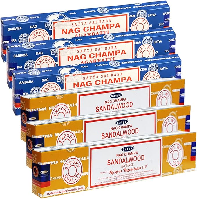 Nag Champa Sandalwood Incense Sticks & Holder Bundle Variety Pack from House of Satya Incense Sticks and Trumiri TRUMIRI