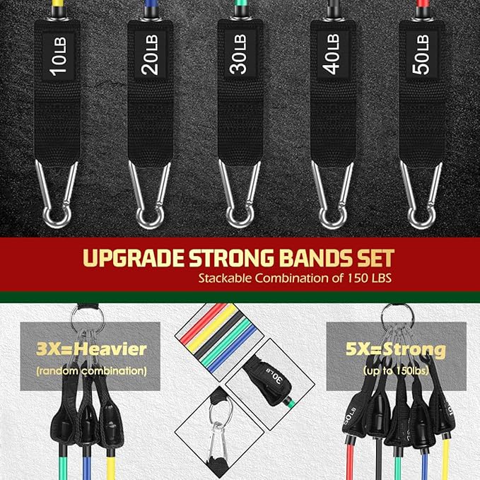 VEICK Resistance Bands, Exercise Bands, Workout Bands, Resistance Bands for Working Out with Handles for Men and Women, Exercising Bands for Fitness Weights Work Out at Home - Bloomnest