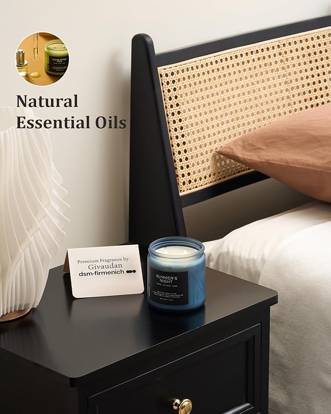 M&SENSE Summer's Night Scented Candle, 11.6oz Natural Soy Wax Clean Non Toxic for Home, Medium 2 Wick Gifts for Men, Up to 70 Hours Burn Time, Manly Candles for Bedroom - Bloomnest