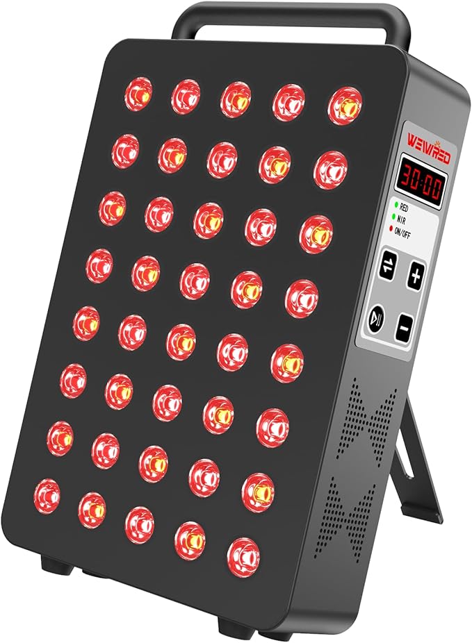 Red Light Therapy Panel 5 Wavement 40 Dual Chip High-Efficiency LEDs 630+660+810+830+850nm Red and Near Infrared Lamp Therapy Device 60W Timer & Stand for Body Pain Relief Face Skin Health Bloomnest