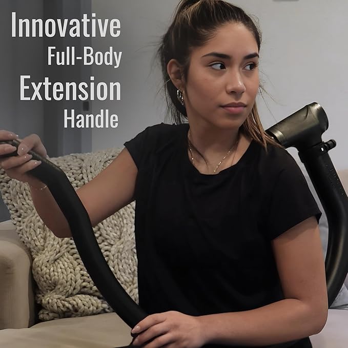 Professional Grade Massage Gun - Deep Tissue Back Massager with Heat and Cold Therapy Tip and Innovative Full-Body Extended Handle - Bloomnest
