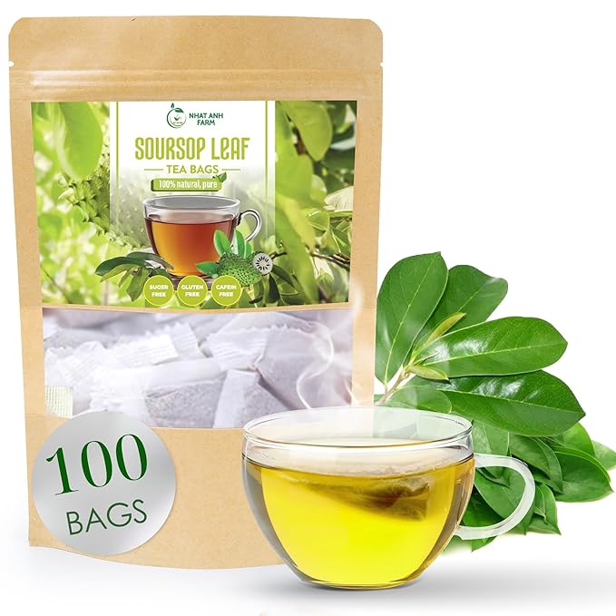 NHAT ANH FARM - Soursop Leaf Tea 100 Bags â€“ Herbal Loose Leaf in Tea Bags - Sugar/Caffeine/Gluten Free. Supports Cardiovascular & Immune Health. - Bloomnest