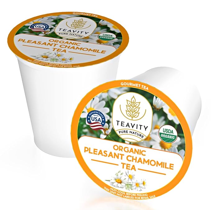 Teavity Organic Chamomile Tea Pods for Keurig - Decaf, 12 Count - Bloomnest