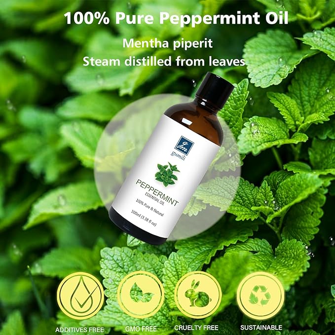 Peppermint Oil for Diffuser, Hair, Spray, Soap, Body Wash, 100% Pure Peppermint Essential Oil - 100ml - Bloomnest