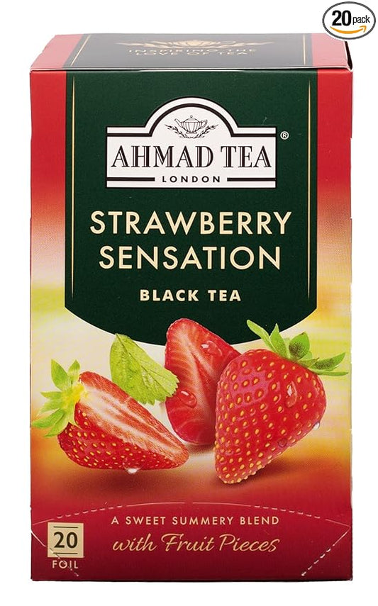 Ahmad Teas - Strawberry Black Tea 1.4oz - 20 Tea Bags - Bloomnest