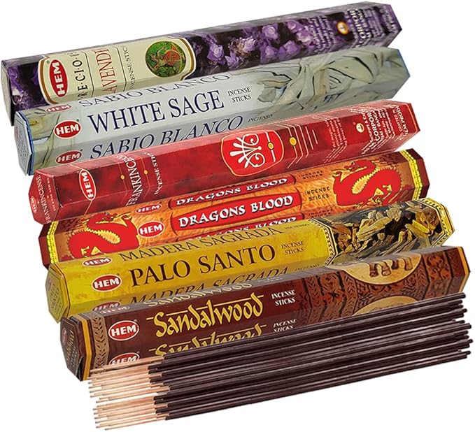 Hem Incense Sticks Variety Pack #30 and Incense Stick Holder Bundle with 6 Classic Fragrances - Bloomnest