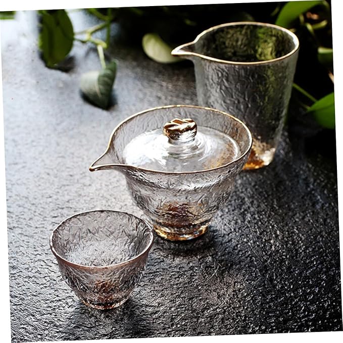 Handcrafted Glass Tea Distributor Teacup with Gold Rim for Home Use Drinking Tea Dispenser and Daily Beverage Enjoyment - Bloomnest